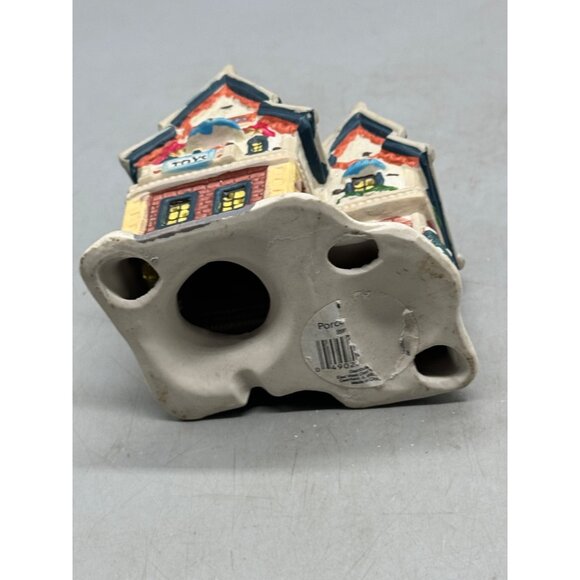 Porcelain Christmas Village Toy shop House Holiday Décor snow blue gray READ - Picture 6 of 6